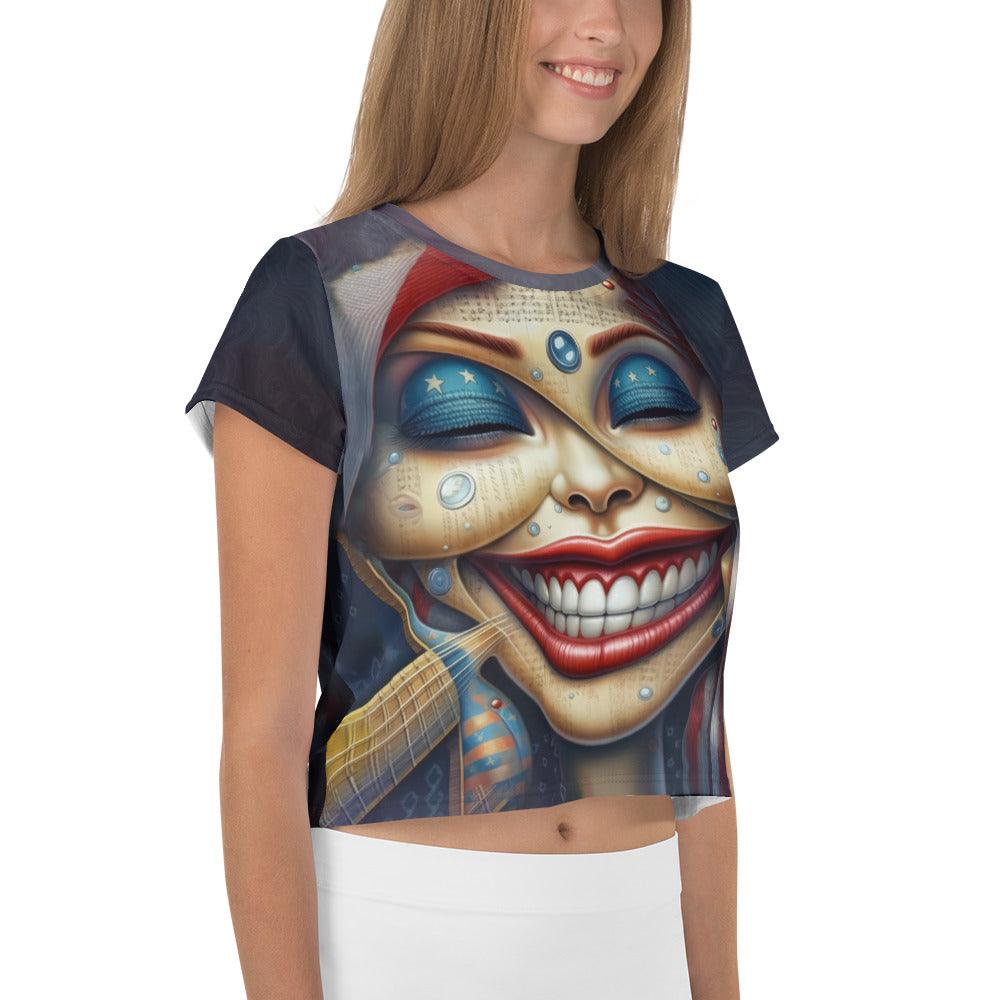 Surreal Symphony All-Over Print Crop Tee - Beyond T-shirts