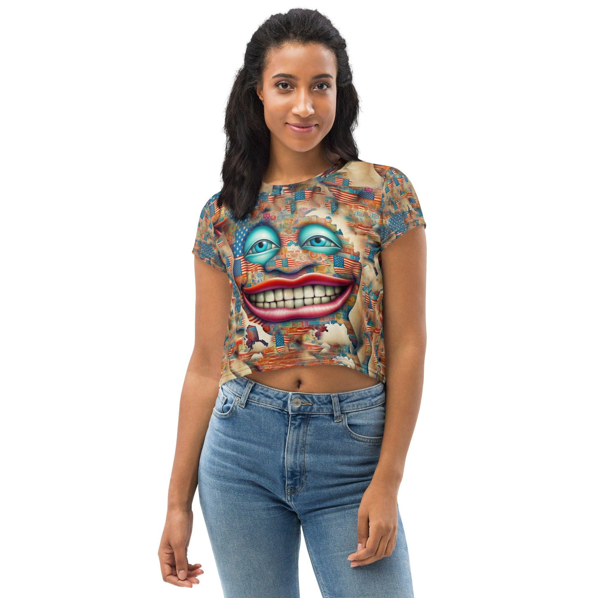 The American Dream All-Over Print Crop Tee - Beyond T-shirts