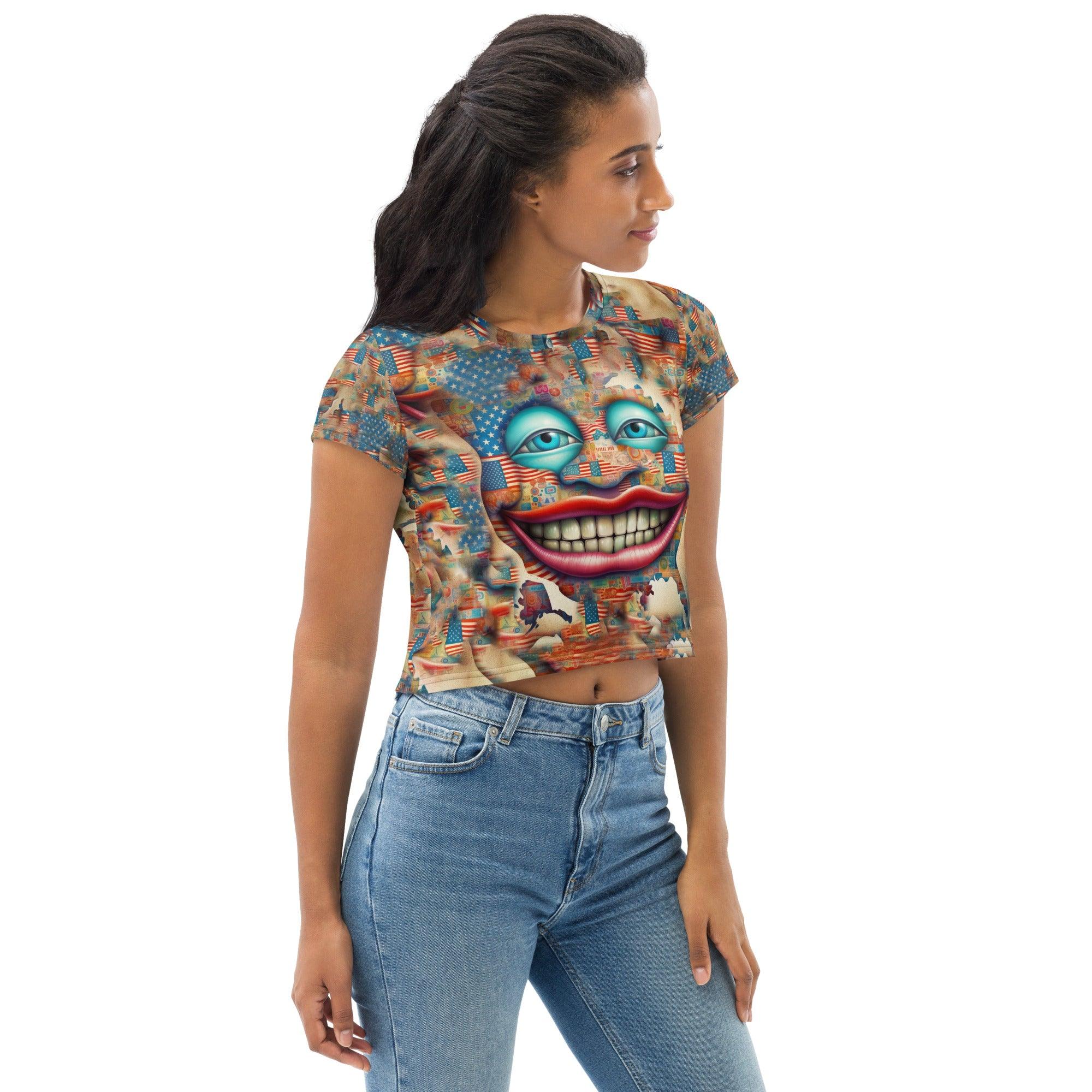 The American Dream All-Over Print Crop Tee - Beyond T-shirts