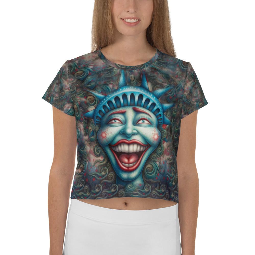 The American Experience All-Over Print Crop Tee - Beyond T-shirts