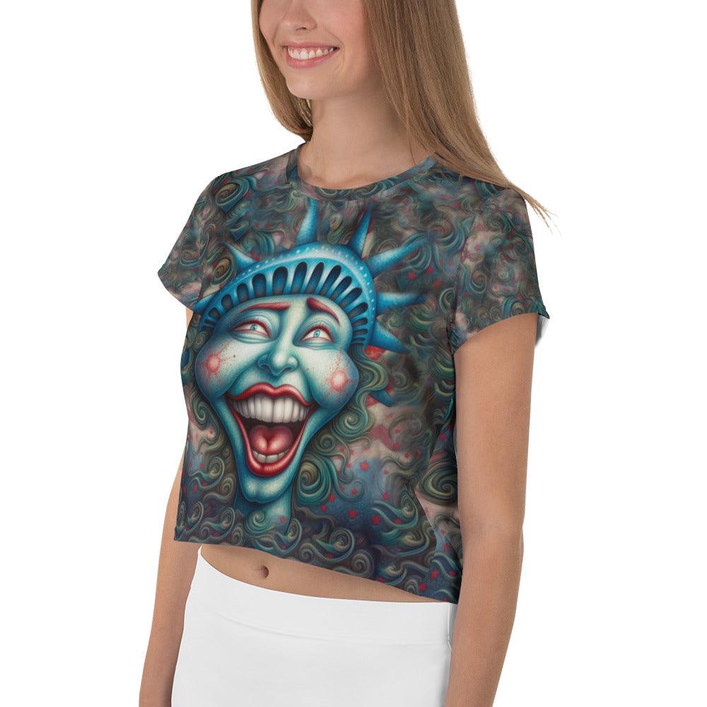 The American Experience All-Over Print Crop Tee - Beyond T-shirts