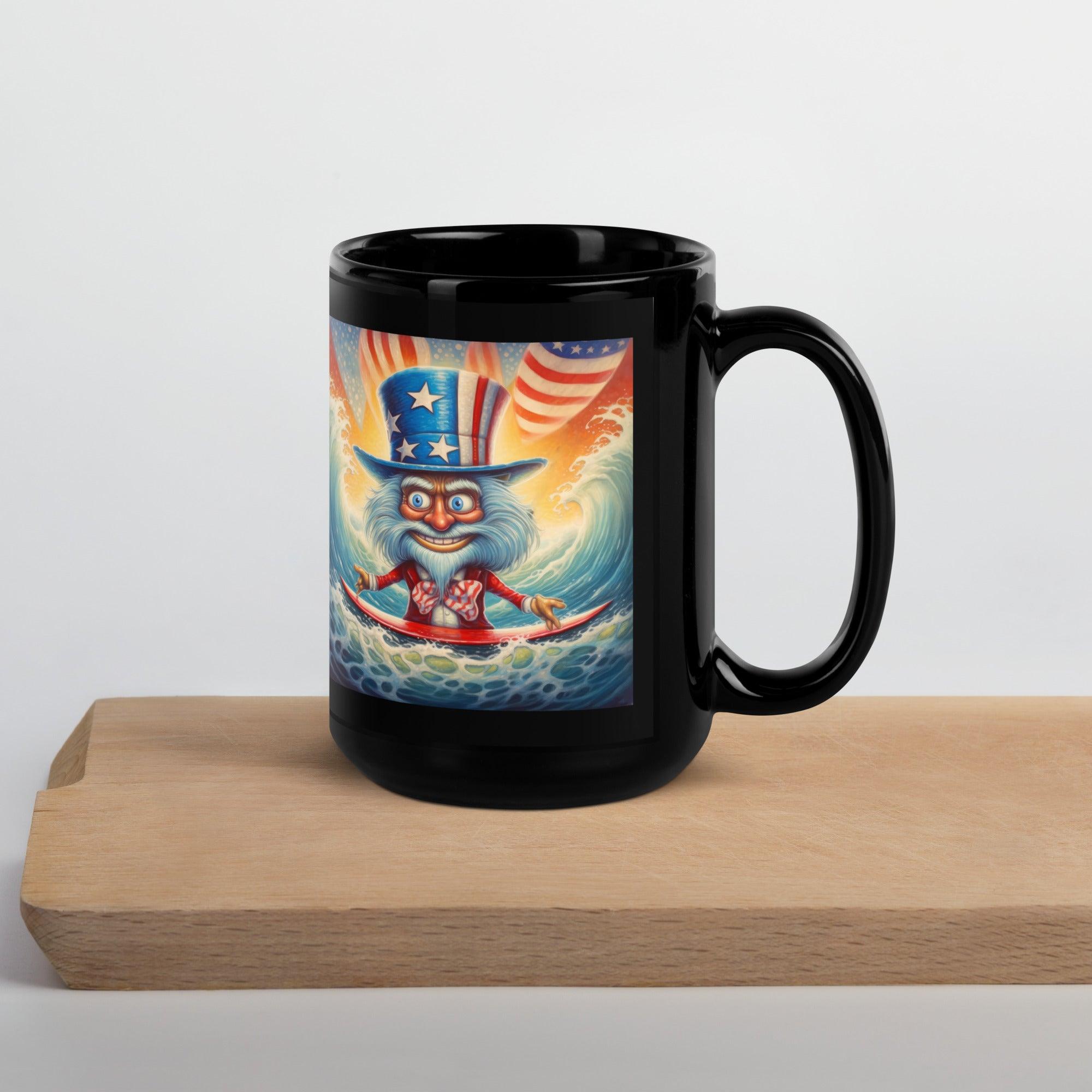 The American Frontier Black Glossy Mug - Beyond T-shirts