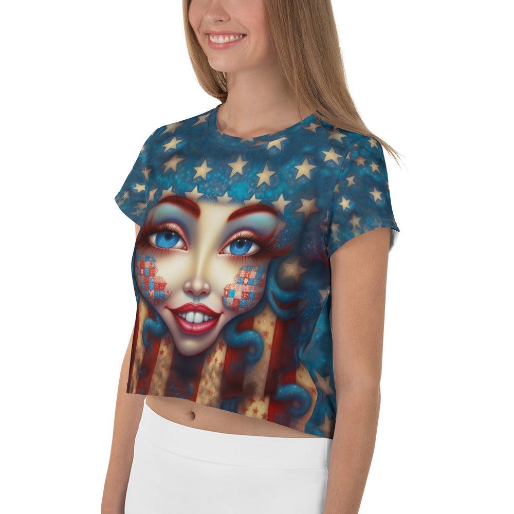 The American Legacy All-Over Print Crop Tee - Beyond T-shirts