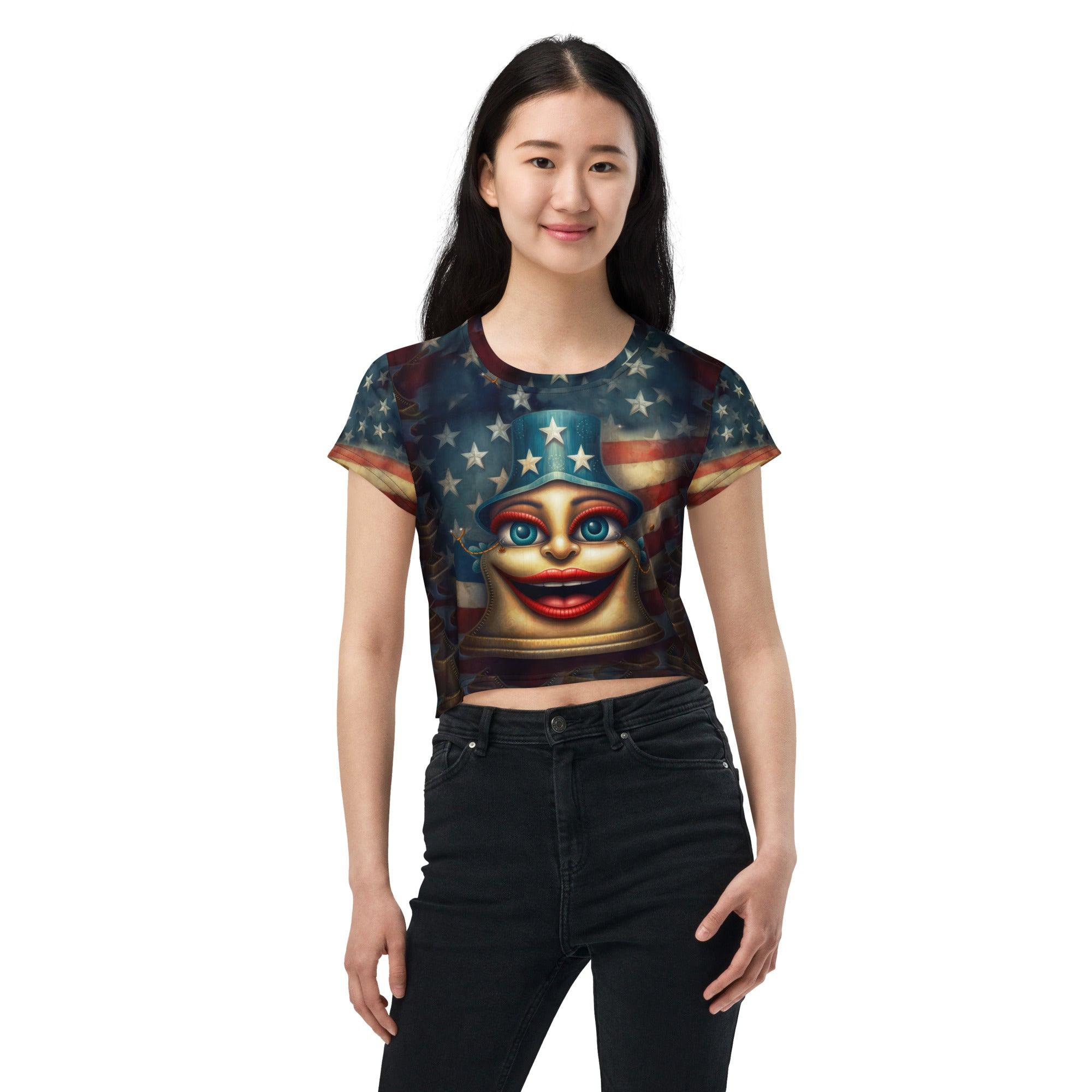 The American Story All-Over Print Crop Tee - Beyond T-shirts