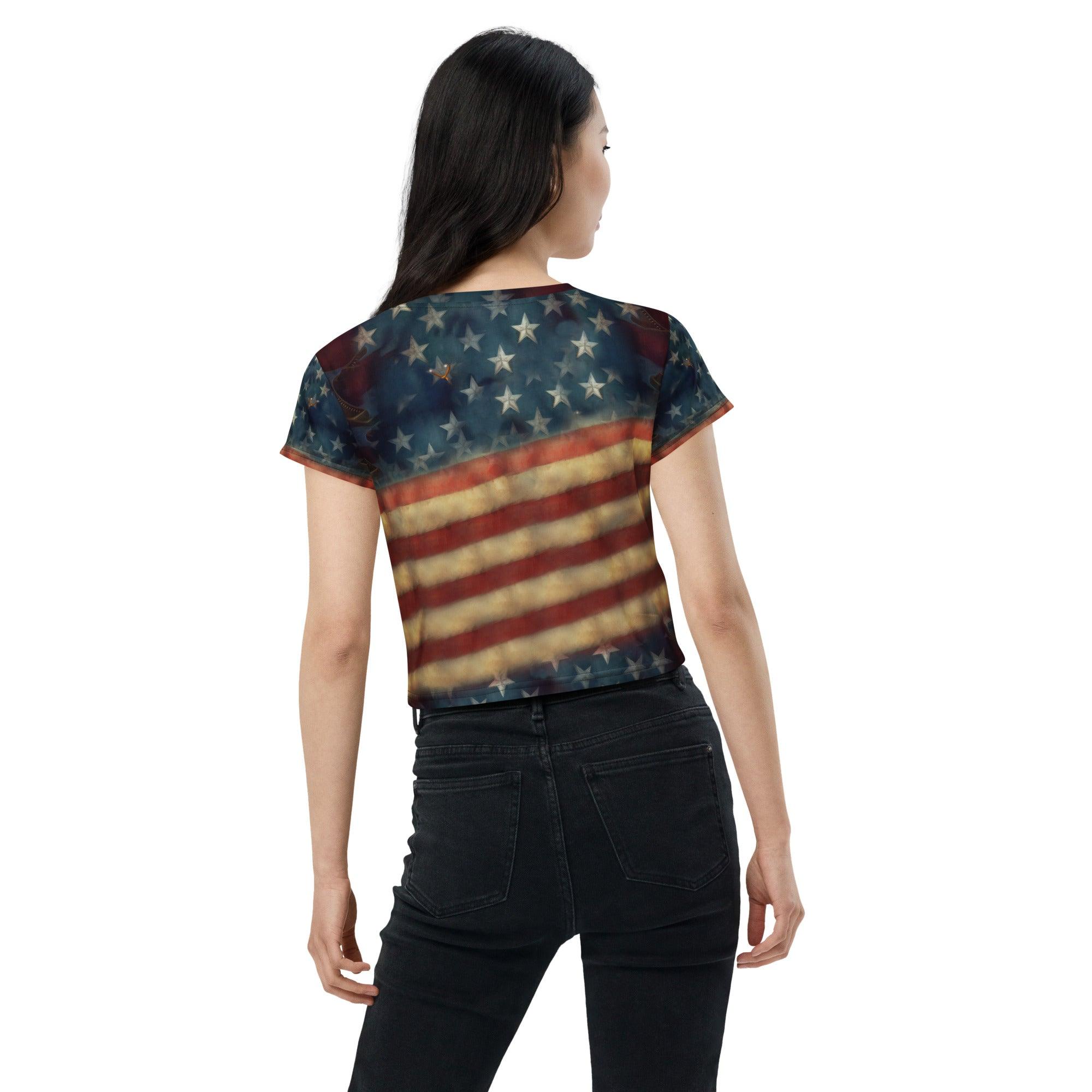 The American Story All-Over Print Crop Tee - Beyond T-shirts