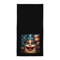 The American Story Towel displaying iconic American landmarks and historical figures.