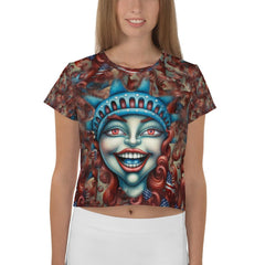 The American Way All-Over Print Crop Tee - Beyond T-shirts