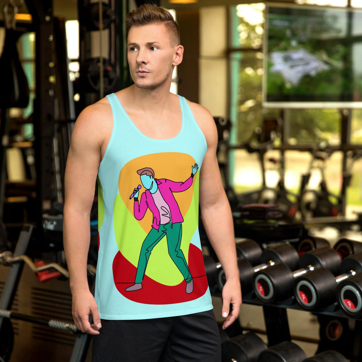 Singing Unisex Tank Top with Musical Print