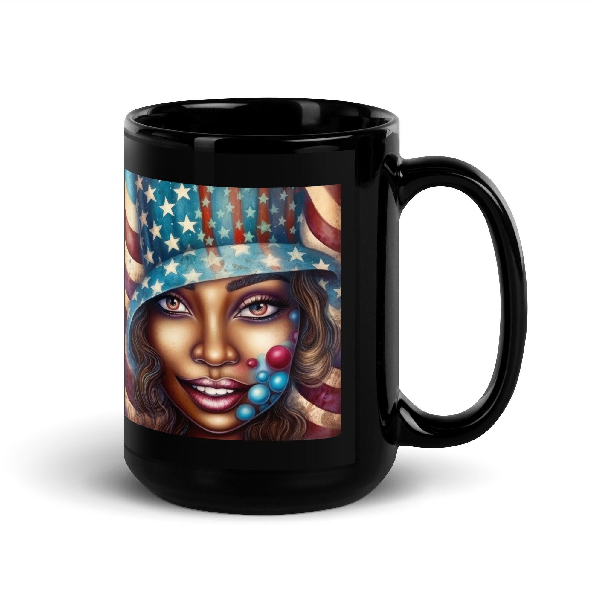 The Spirit Of '76 Black Glossy Mug - Beyond T-shirts