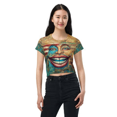 The United States of Art All-Over Print Crop Tee - Beyond T-shirts