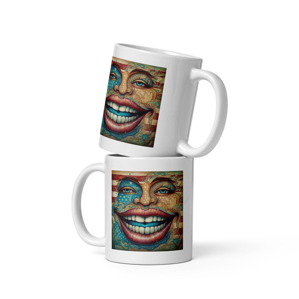 The United States Of Art White Glossy Mug - Beyond T-shirts