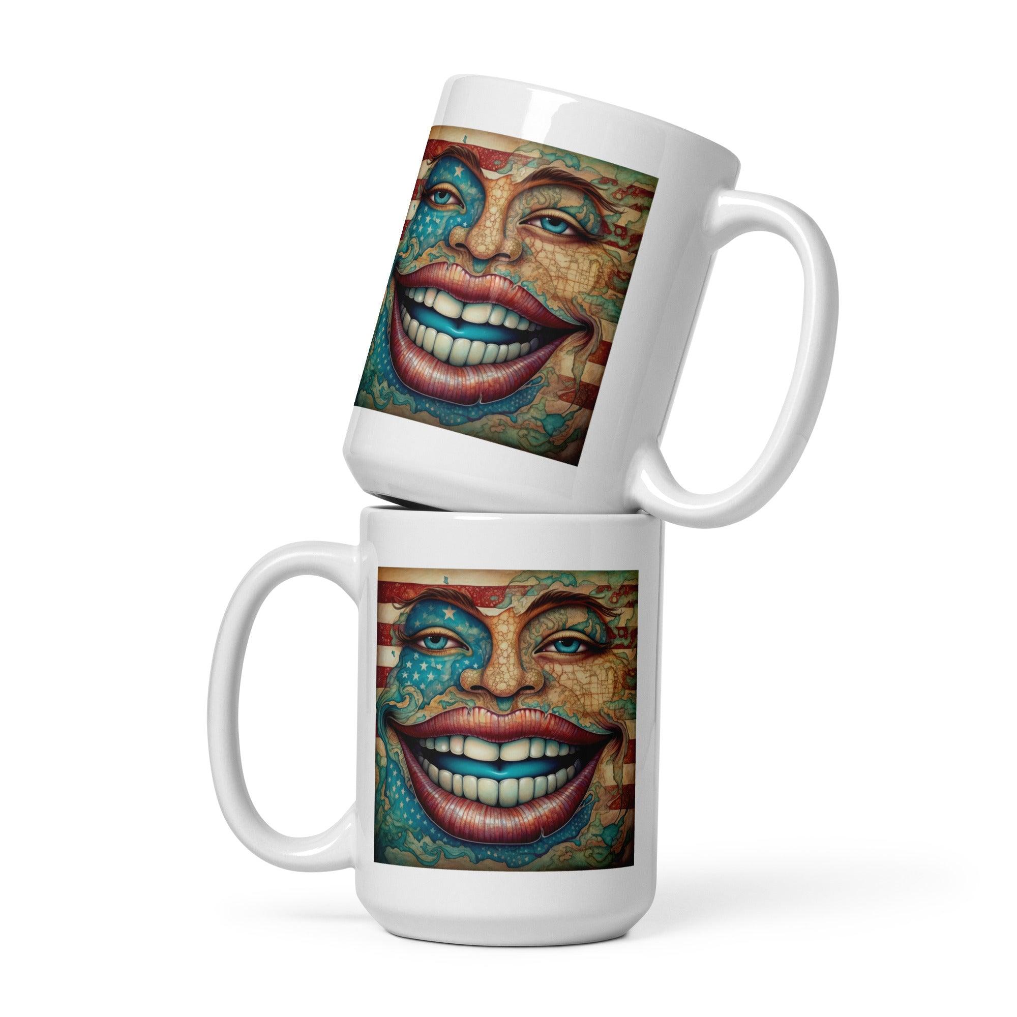 The United States Of Art White Glossy Mug - Beyond T-shirts