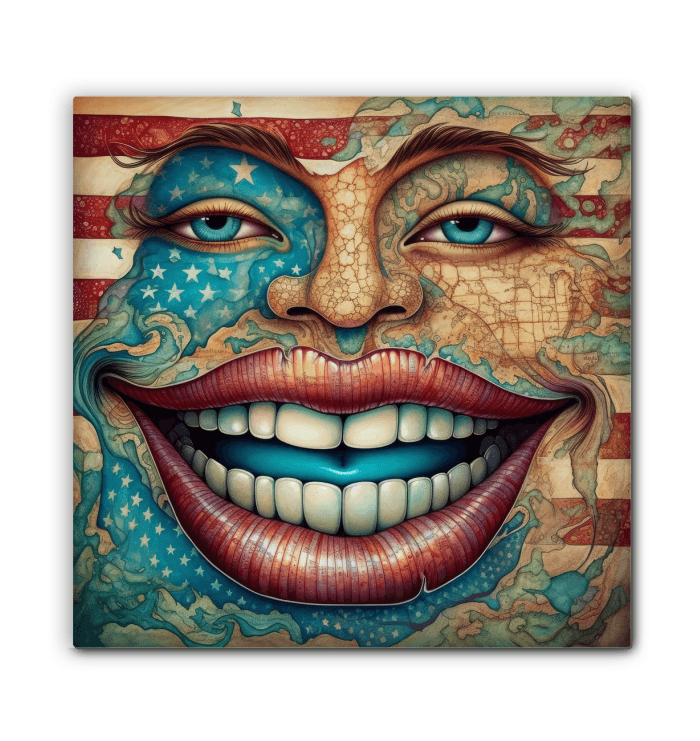 The United States Of Art Wrapped Canvas - Beyond T-shirts