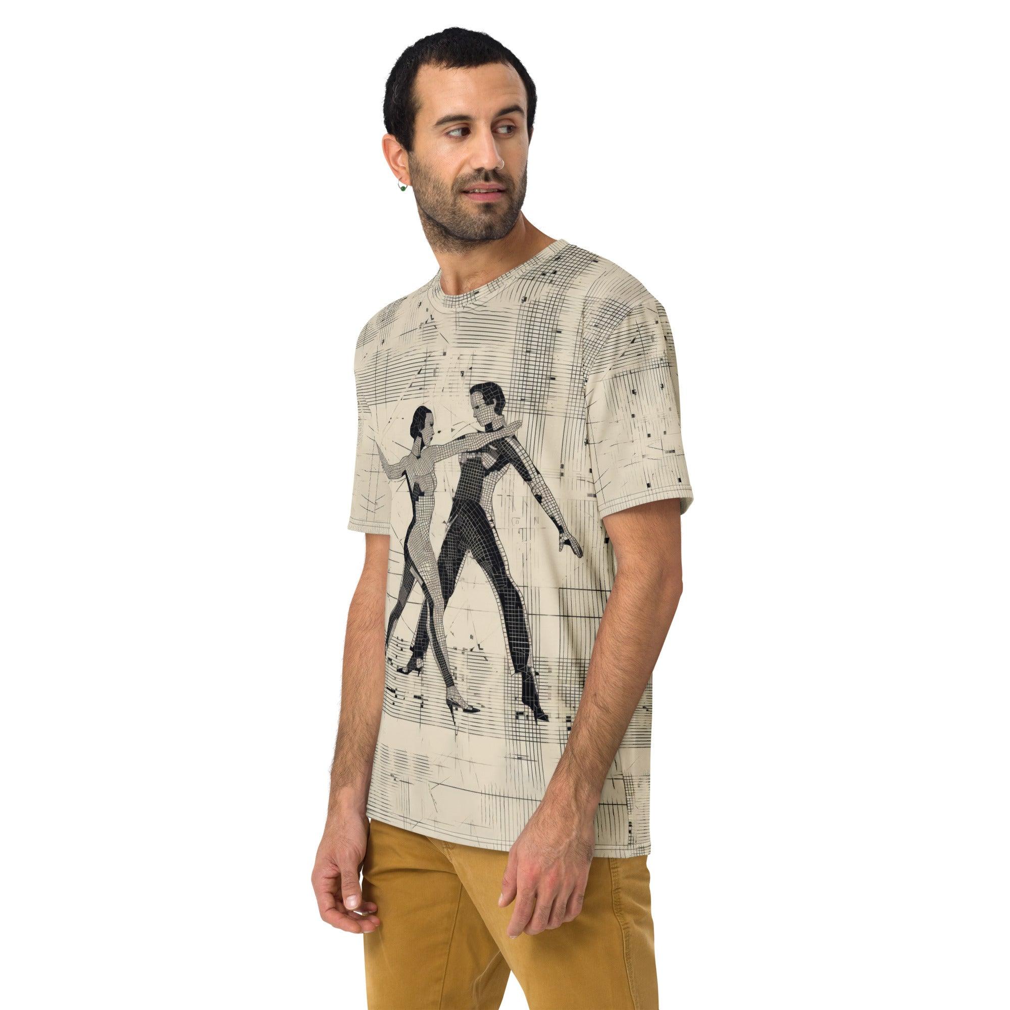 Fashion-forward theatrical style men's balletic T-shirt