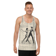 Theatrical Balletic Fashion Men's Tank Top front view on model.