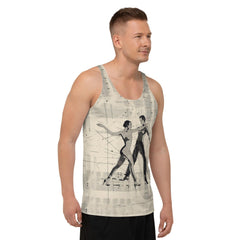 Back view of Theatrical Balletic Fashion Men's Tank Top showcasing design details.