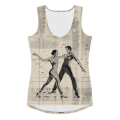 Elegant Theatrical Balletic Fashion Tank Top in Sublimation Design