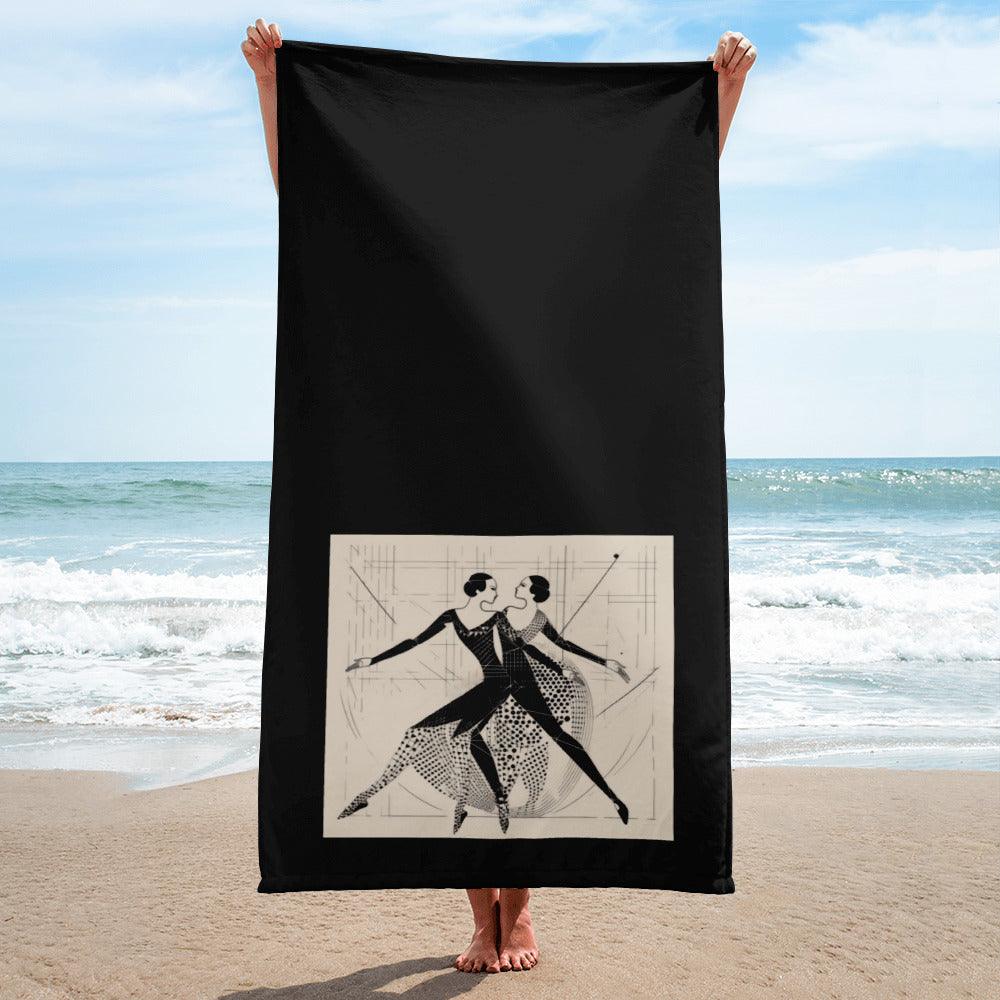 Elegant Theatrical Balletic Fashion Towel displayed in a luxurious bathroom setting.