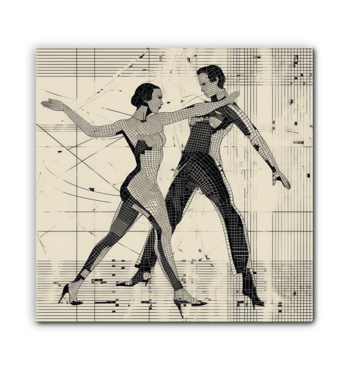 Contemporary Balletic Fashion Art on Wrapped Canvas