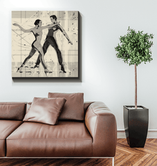 Balletic Fashion Inspired Wrapped Canvas Artwork