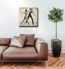 Theatrical Balletic Fashion Wrapped Canvas in Living Room