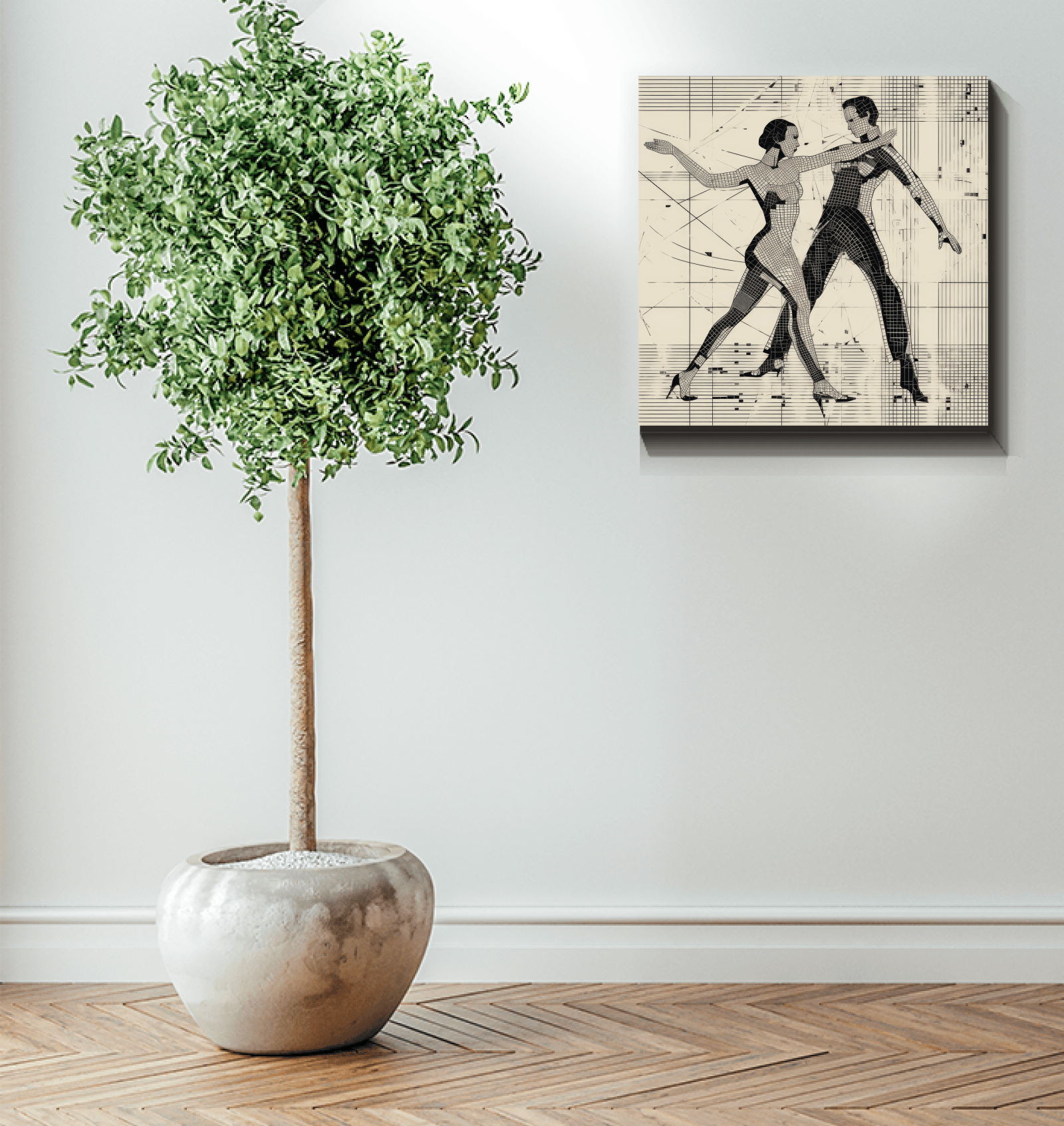 Sophisticated Balletic Wrapped Canvas in Gallery Setting