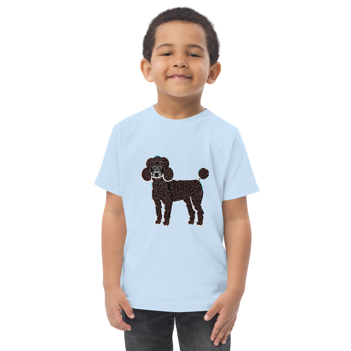 Whimsical Poodle Wiggles Toddler T-Shirt