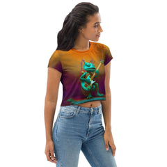 Tranquil Tides All-Over Print Crop Tee - Beyond T-shirts