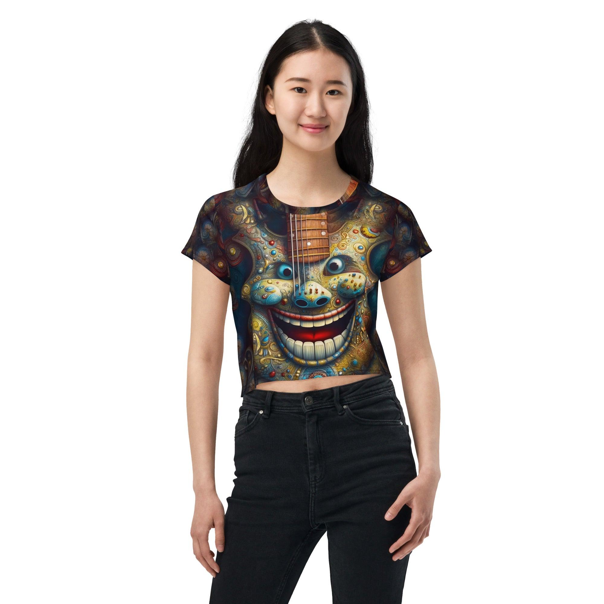 Tropical Twilight All-Over Print Crop Tee - Beyond T-shirts