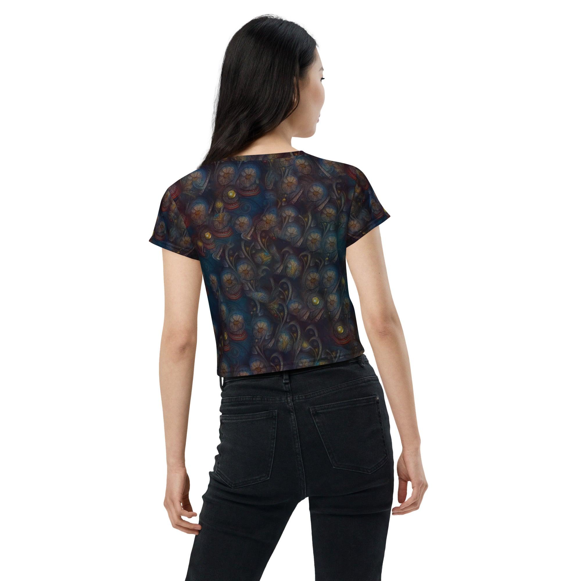 Tropical Twilight All-Over Print Crop Tee - Beyond T-shirts