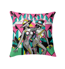 Chic tuxedo-style indoor pillow for sophisticated home decoration.