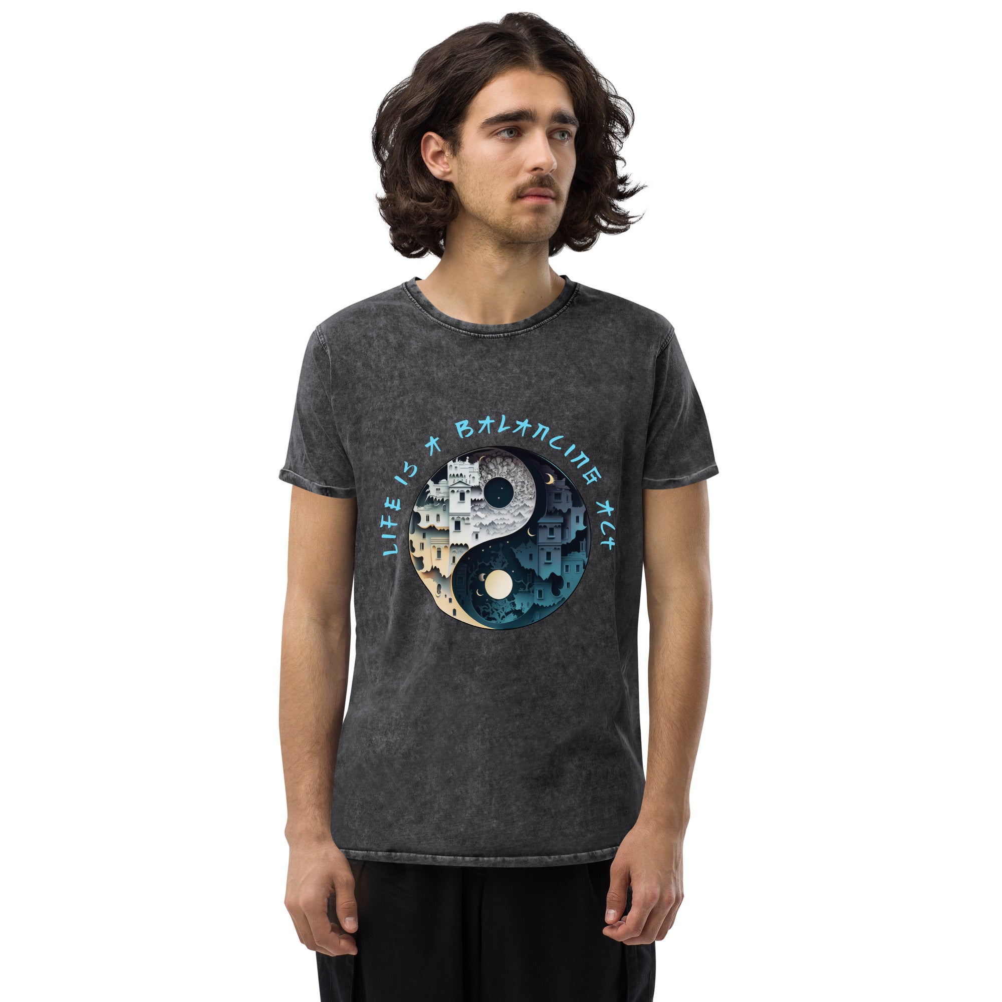 Versatile denim t-shirt in Polar Night design