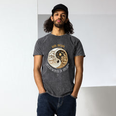 Casual denim thunderstorm t-shirt for balance and style.