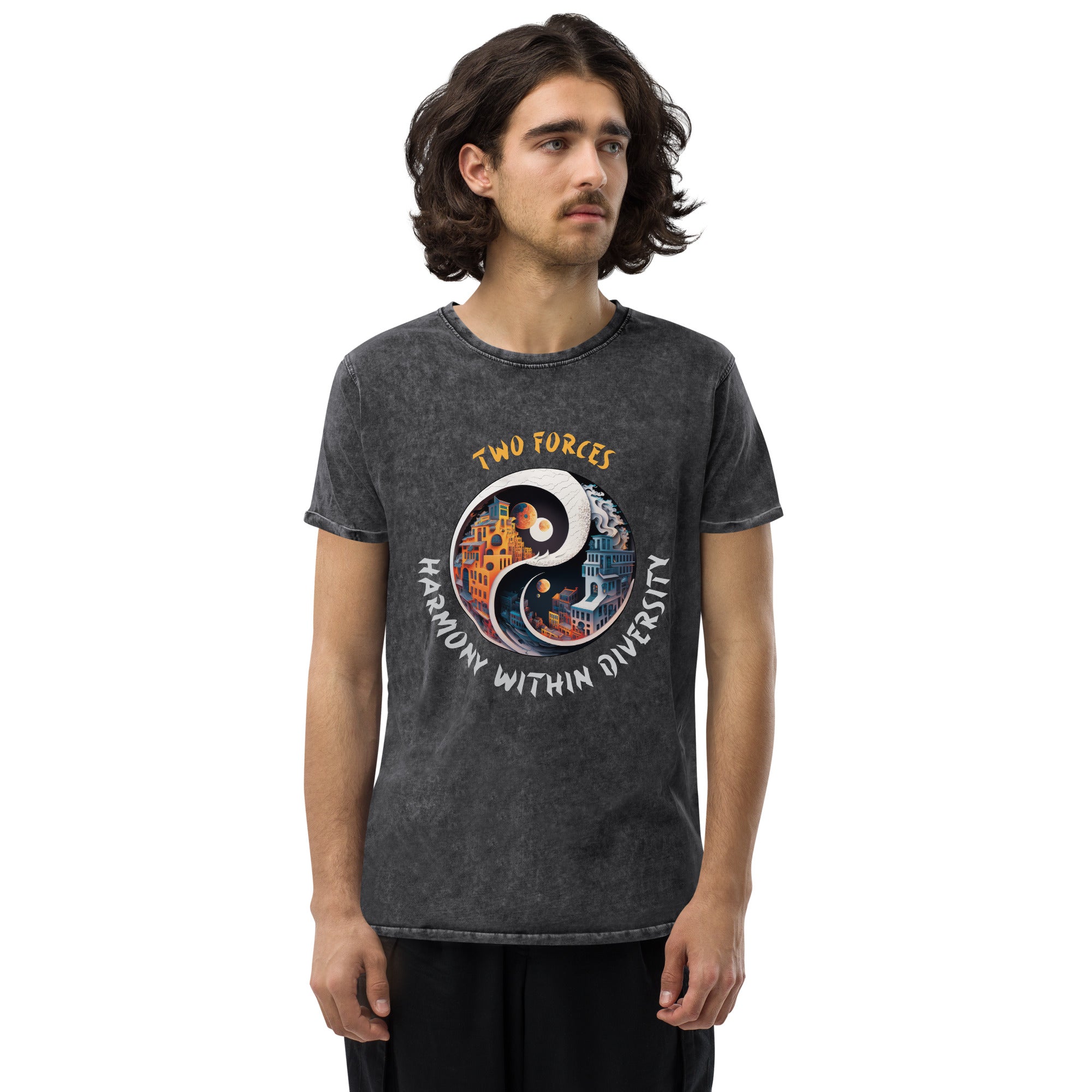 Fashionable unisex t-shirt with lunar designs.