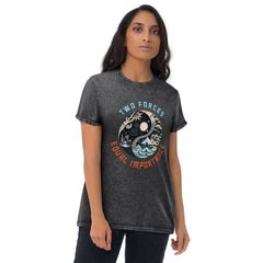 Casual spiritual stones denim t-shirt for all genders.