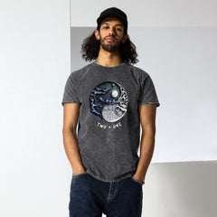 Trendy unisex denim t-shirt with a modern twist.