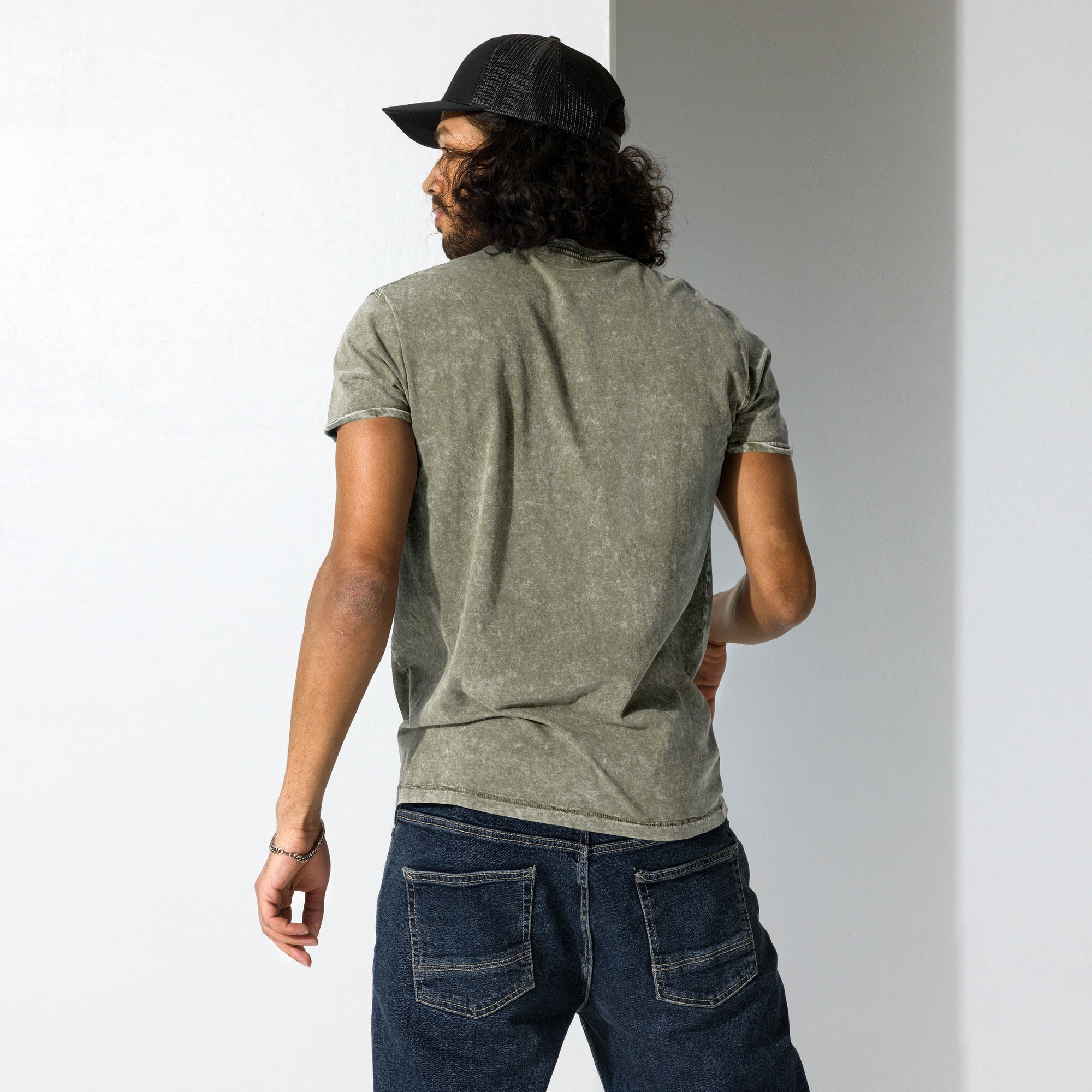 Stylish denim t-shirt for nature lovers.