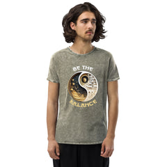 Urban style denim t-shirt with Yin Yang design.