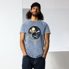 Casual yet fashionable Windy Whirls denim t-shirt.