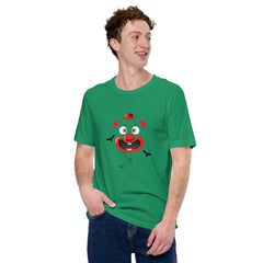 Eerie Eyes Unisex T-Shirt in a Halloween setting
