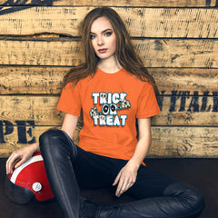 Child wearing Pumpkin Parade Unisex Staple T-Shirt
