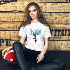 Mummy Madness Unisex Staple T-Shirt on a model outdoors
