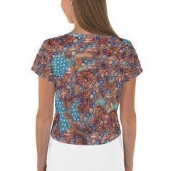 USA Unleashed All-Over Print Crop Tee - Beyond T-shirts