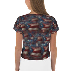 USA Up Close All-Over Print Crop Tee - Beyond T-shirts