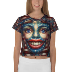 USA Up Close All-Over Print Crop Tee - Beyond T-shirts