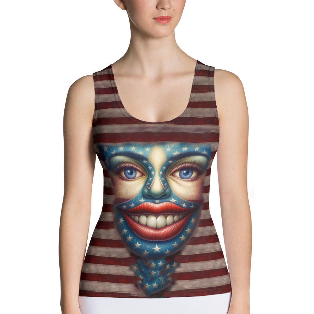 USA Up Close Sublimation Cut & Sew Tank Top - Beyond T-shirts