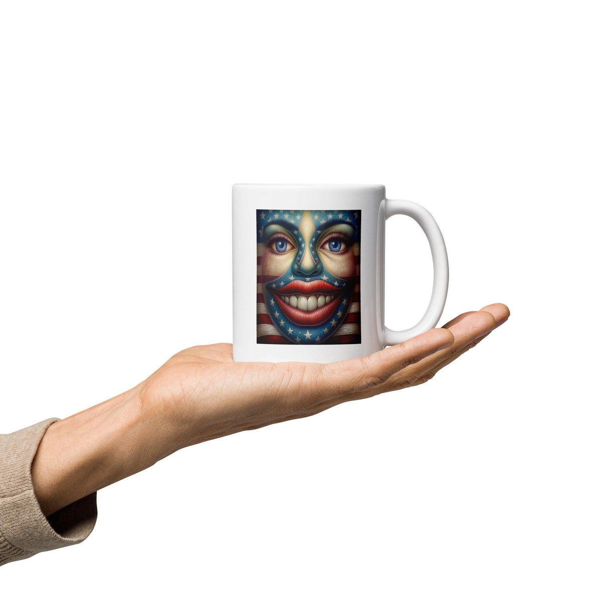 USA Up Close White Glossy Mug - Beyond T-shirts