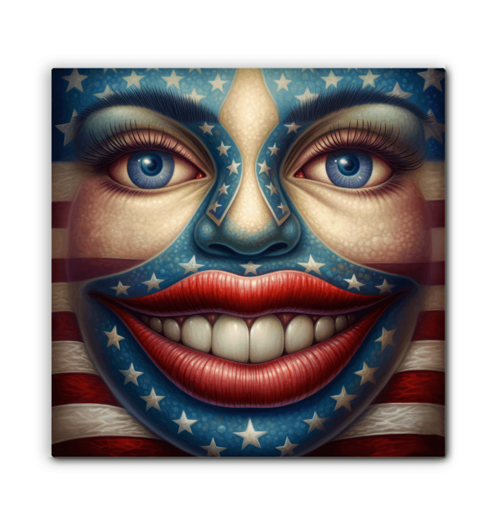 USA Up Close Wrapped Canvas - Beyond T-shirts