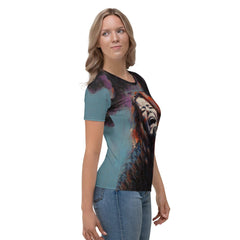 Back view of vibrant visions women's t-shirt showcasing design.