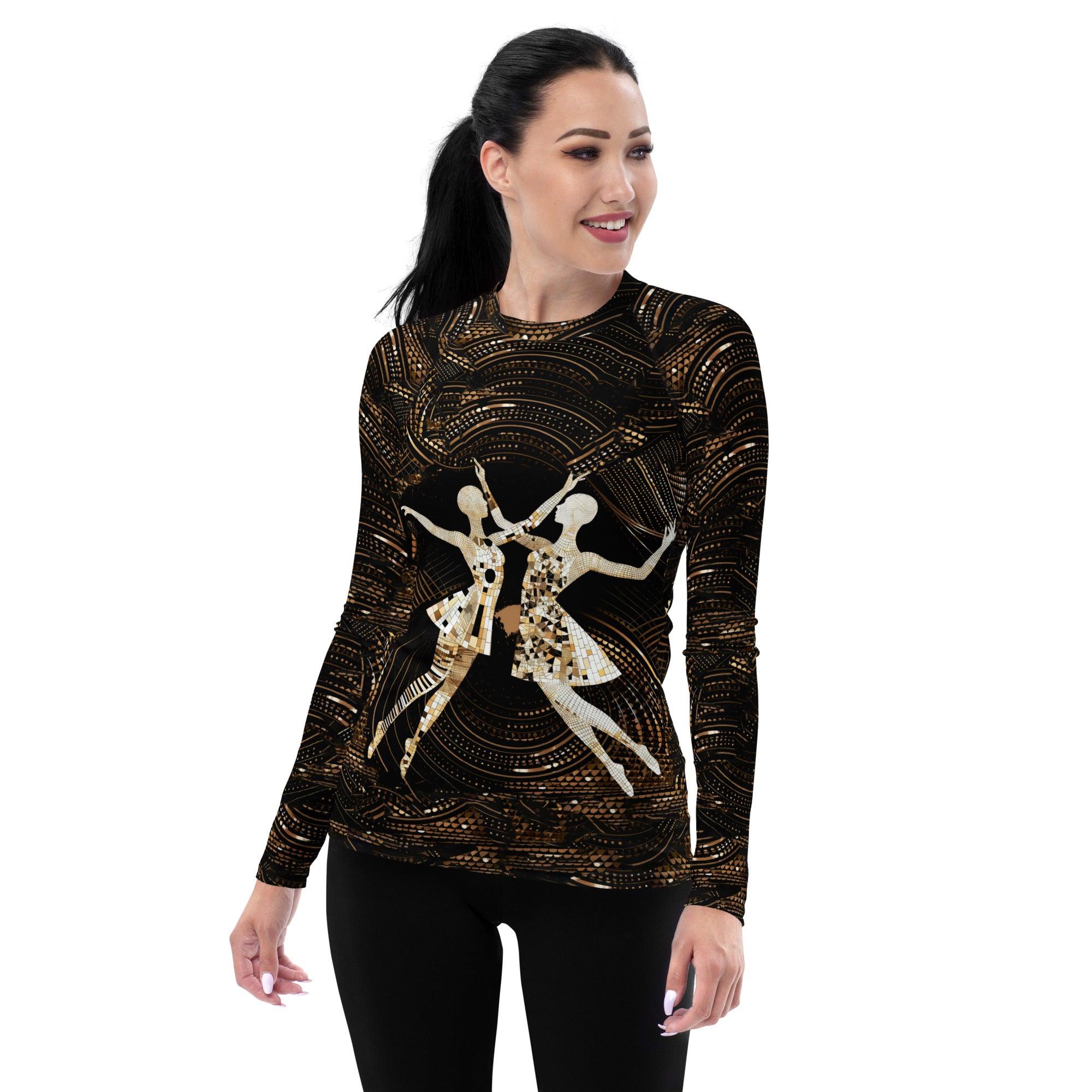 Vibrant Woman's Dance Elegance Women's Rash Guard - Beyond T-shirts